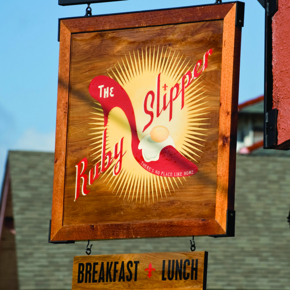 The Ruby Slipper restaurant signage