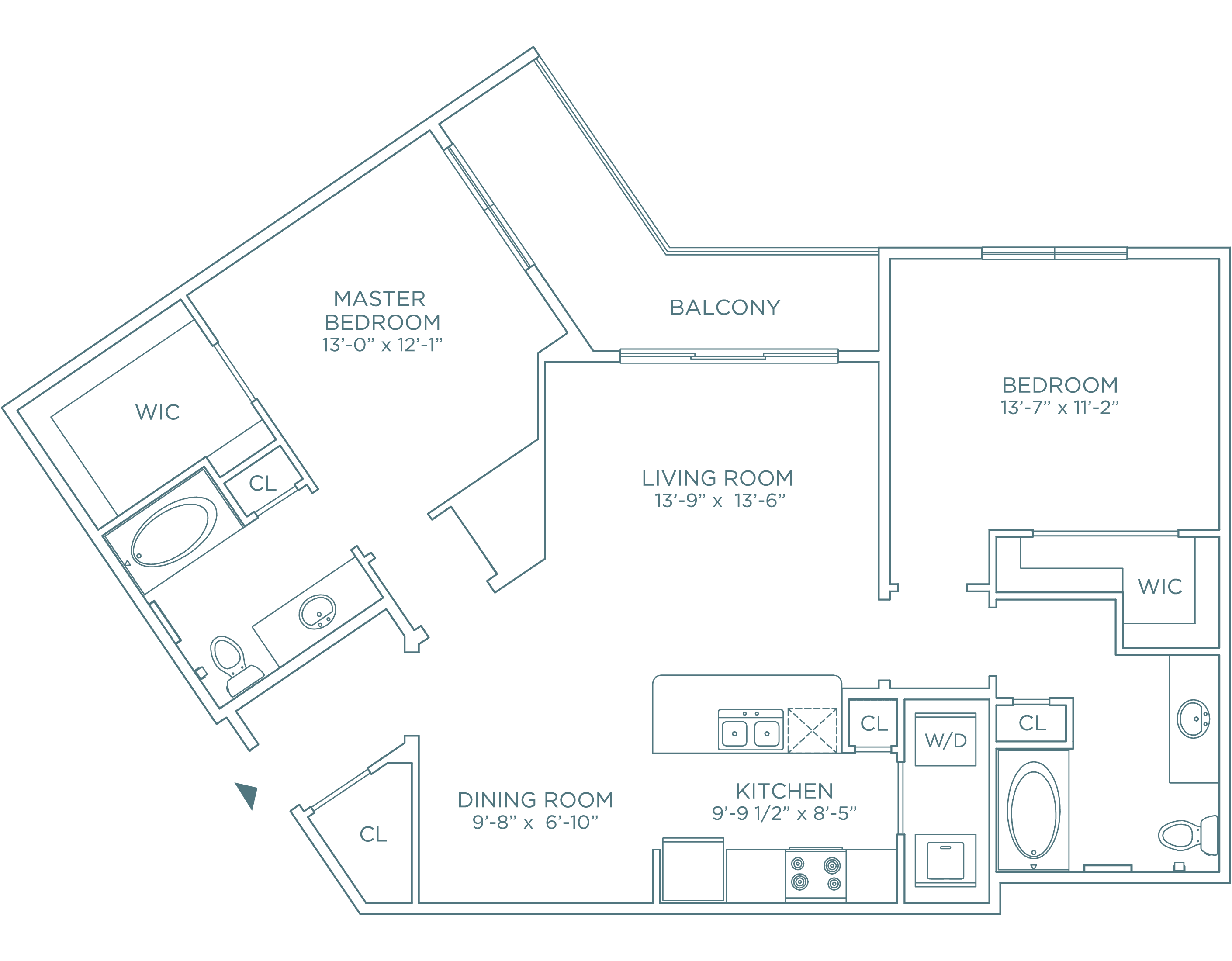 The Preserve - Residence J 2 bedroom, 2 bathroom spacious floorplan